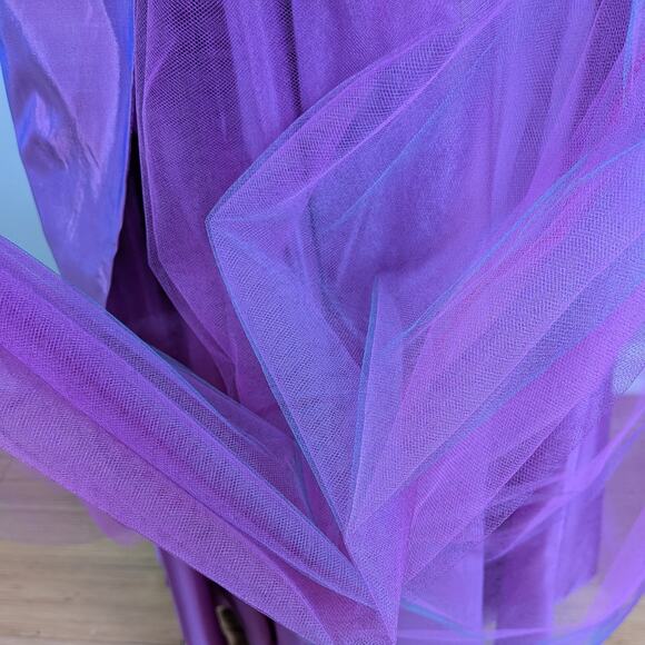 Morgan Co Prom Dress Maxi Gown 4 Purple Princess Fairy Vintage 90s Y2K Tulle - Picture 6 of 11